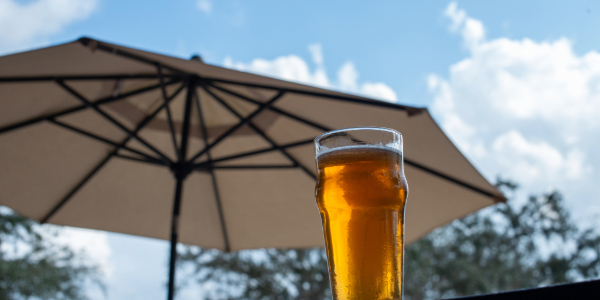 Central Oregon beer with umbrella